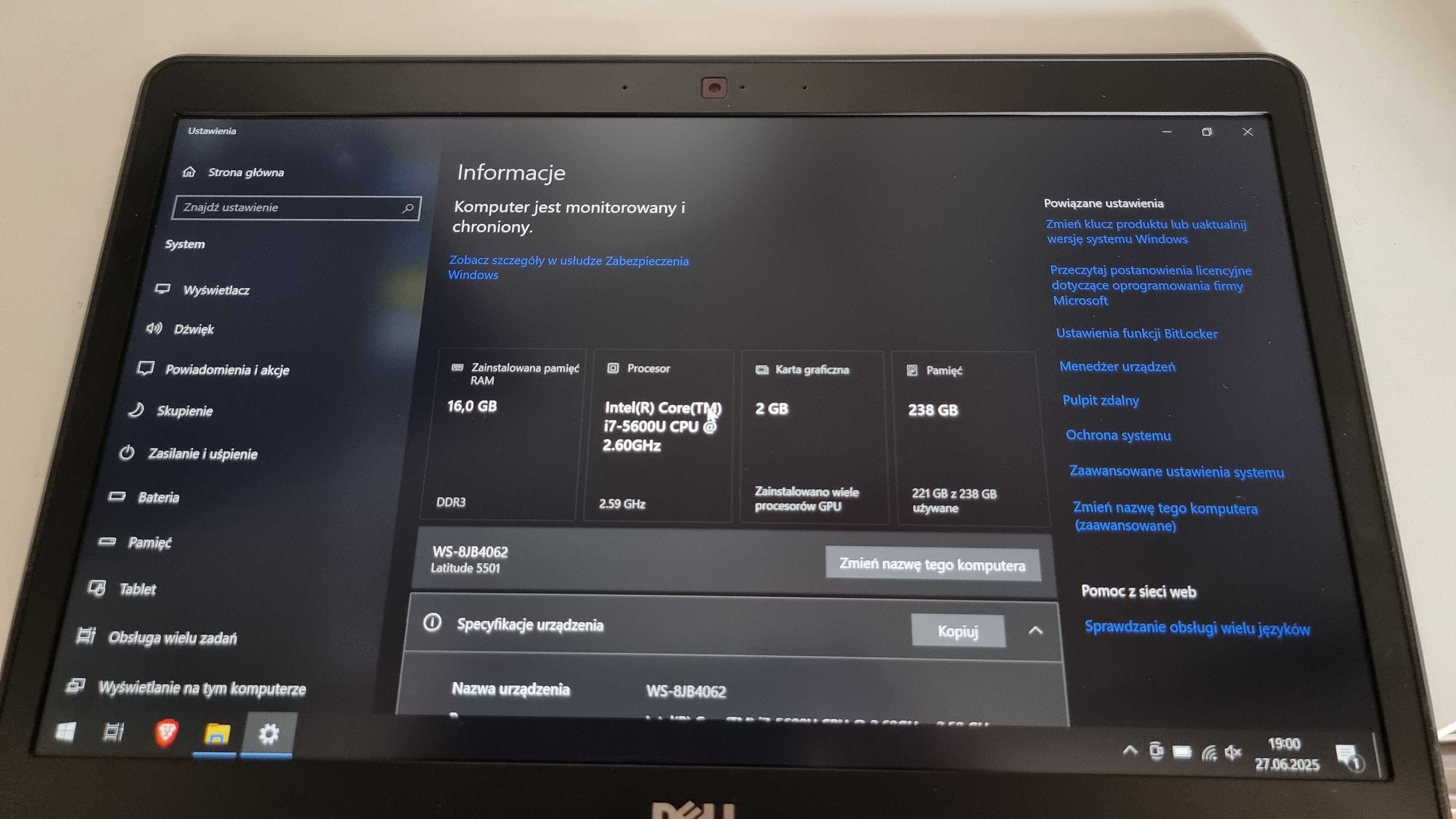 Dell Latitude E7450 i7 16GB 256GB Win 10 Pro + Stacja Dokująca