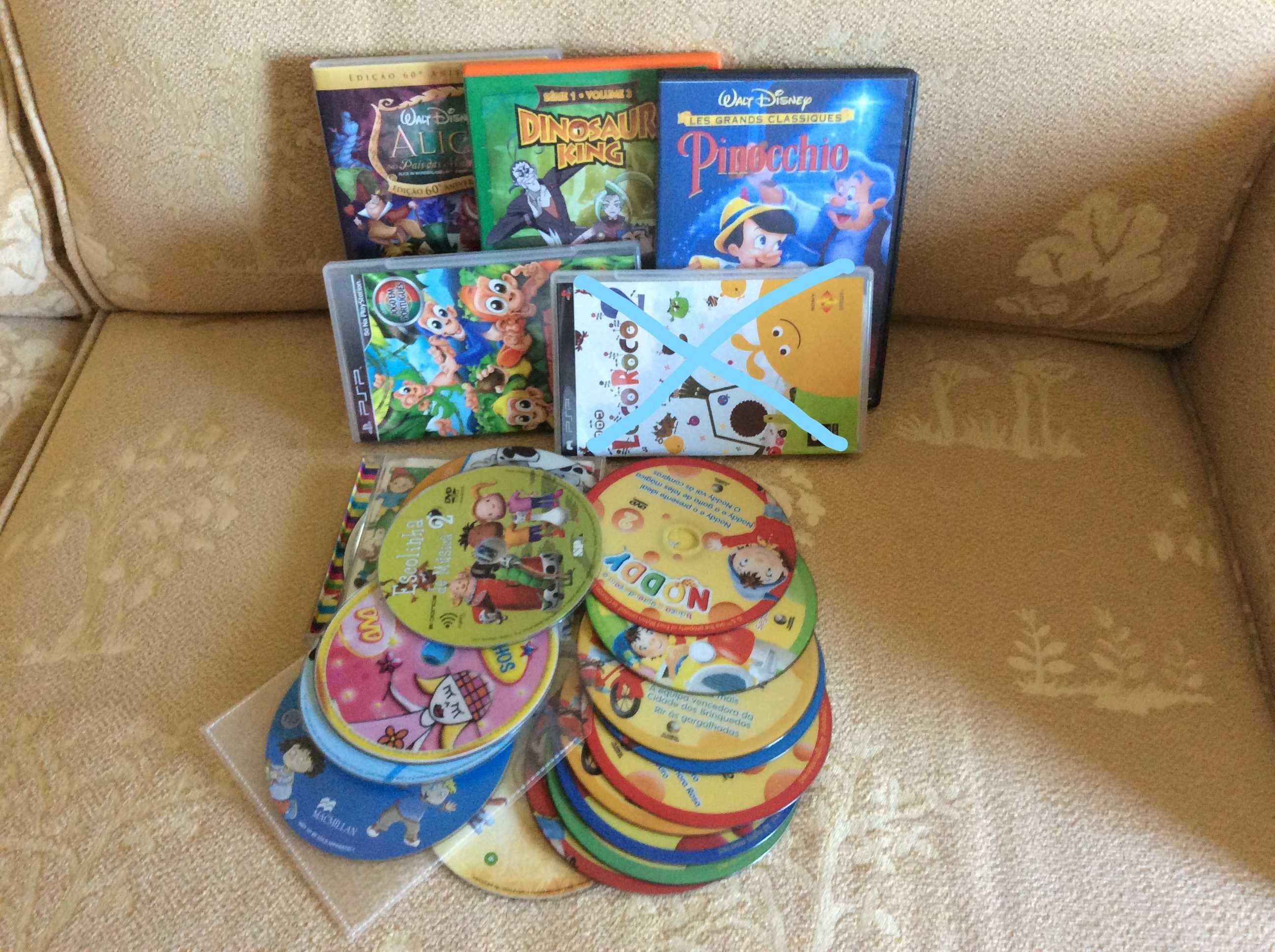 DVD + CD+ Jogos PSP ( para criança )