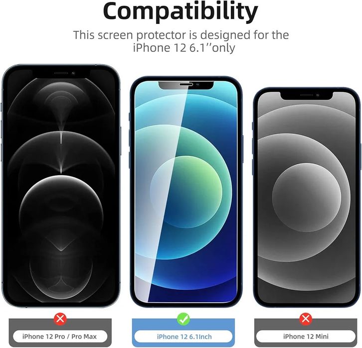 Szkło hartowane na wyświetlacz 2szt i aparat 2szt iPhone 12 New'c B813