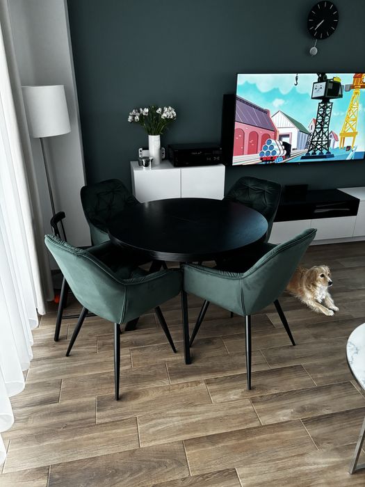 Krzesło cherry velvet 4 szt. Zielone