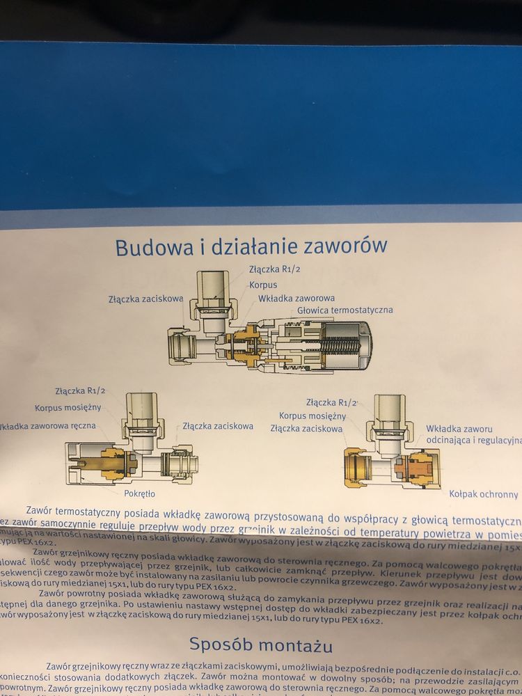 Zestaw zaworów grzejnikowych