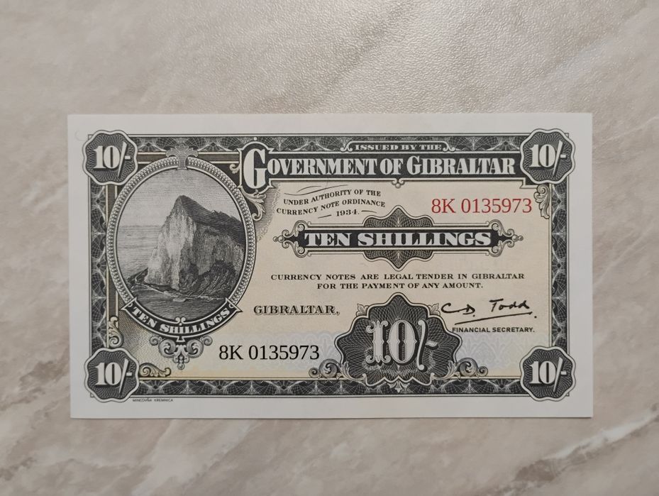 Banknot Gibraltar - 10 szylingów z 2018 r.