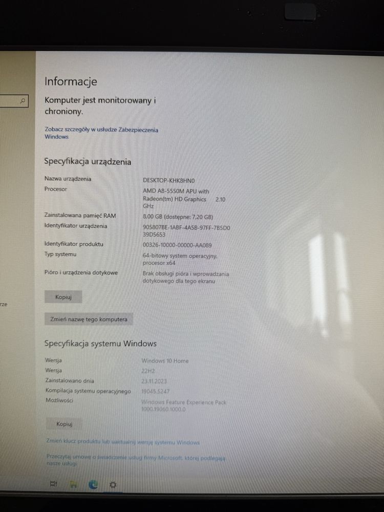 Komputer Asus Aio ET2221A 22” Windows 10 Home