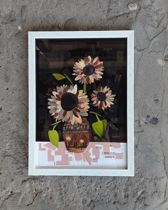 Картина mixedmedia - соняхи, Соняшники, подсолнухи, коллаж, панно