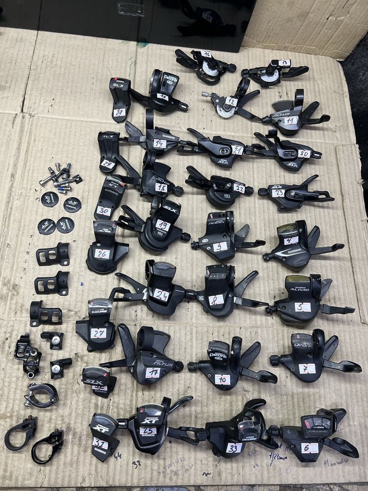 Перемикачі/переключатели/манетки Shimano/Acera/Alivio/Deore/SLX/Xt