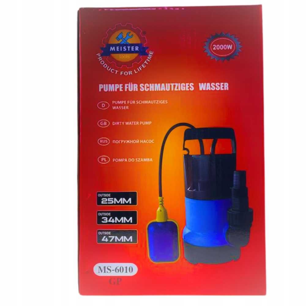Pompa Zatapialna do Wody Czystej i Brudnej 2000w 8000 l/h