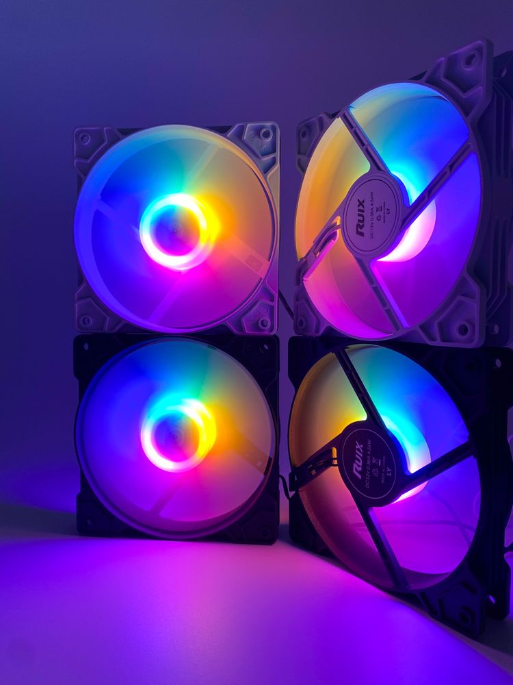 Корпусний Кулер Вентилятор 120mm RGB Охолодження для ПК Black/White