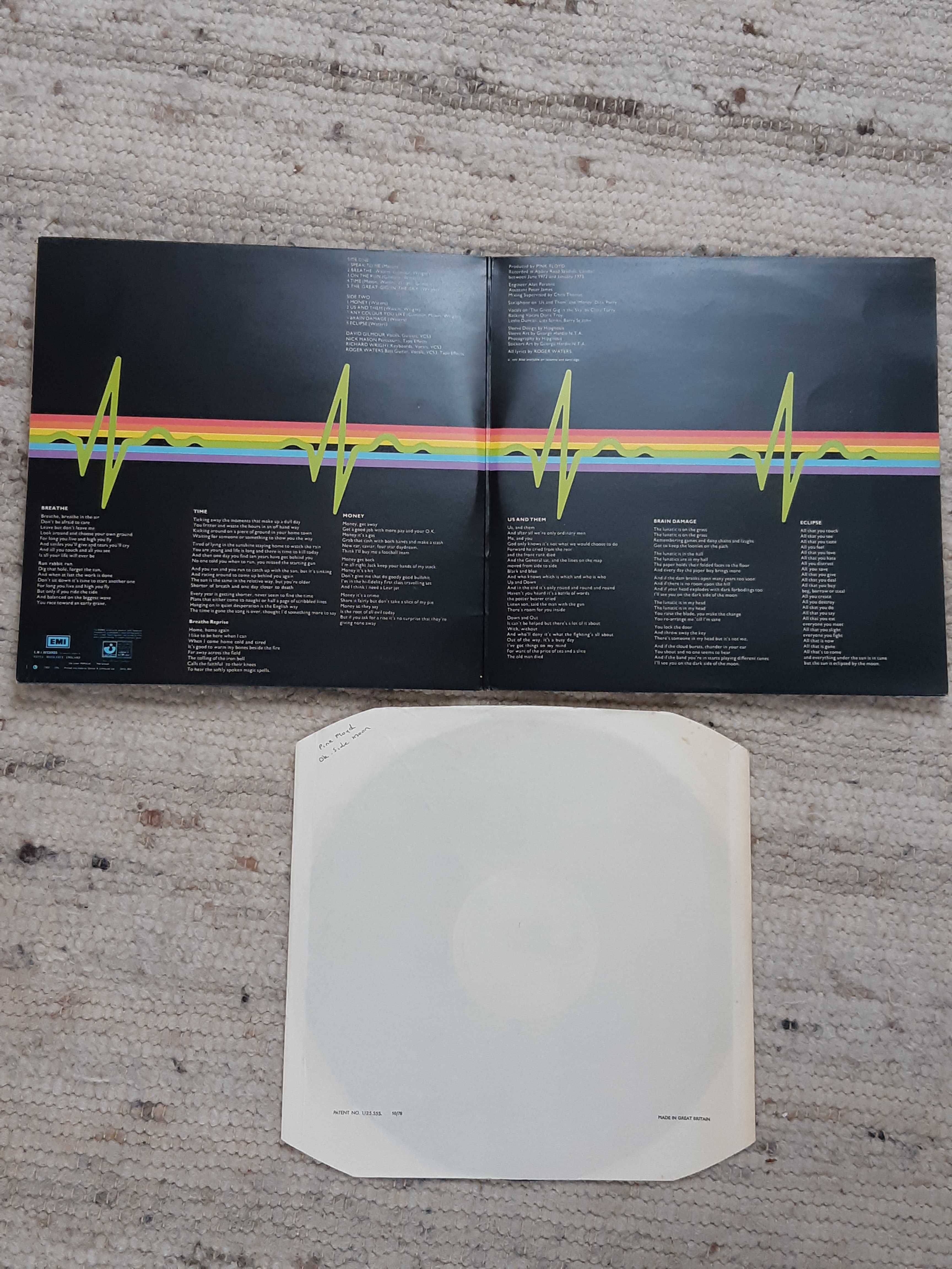 ULTRA RARE wyd. ang. Pink Floyd LP Dark Side of the Moon, 1973, winyl