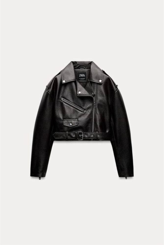 темно коричнева вкорочена куртка zara