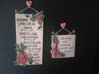 Ceramiczne magnesy na lodówkę z sentencjami_2 szt
