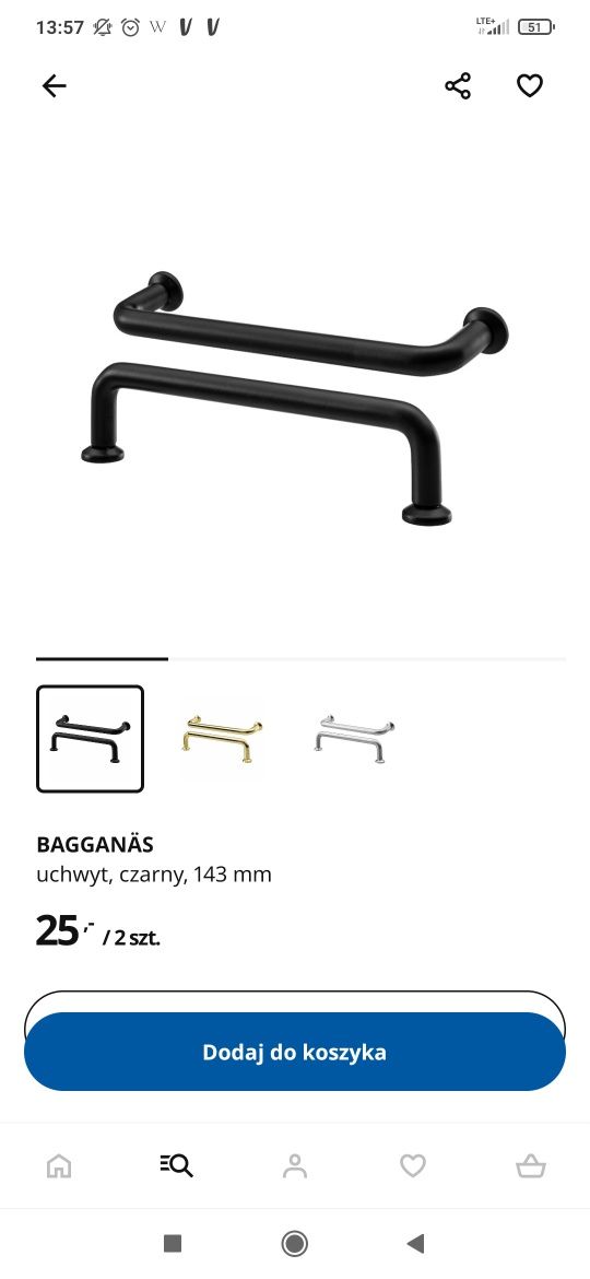 Uchwyty Bagganas Ikea