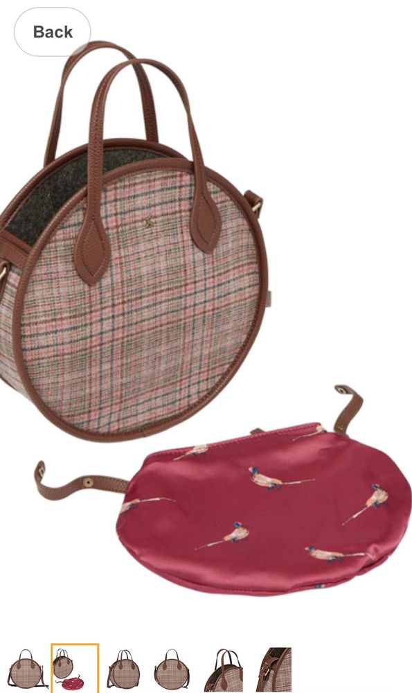 Стильна сумка Joules Fulbrook Round Tweed Bag Pink Tweed