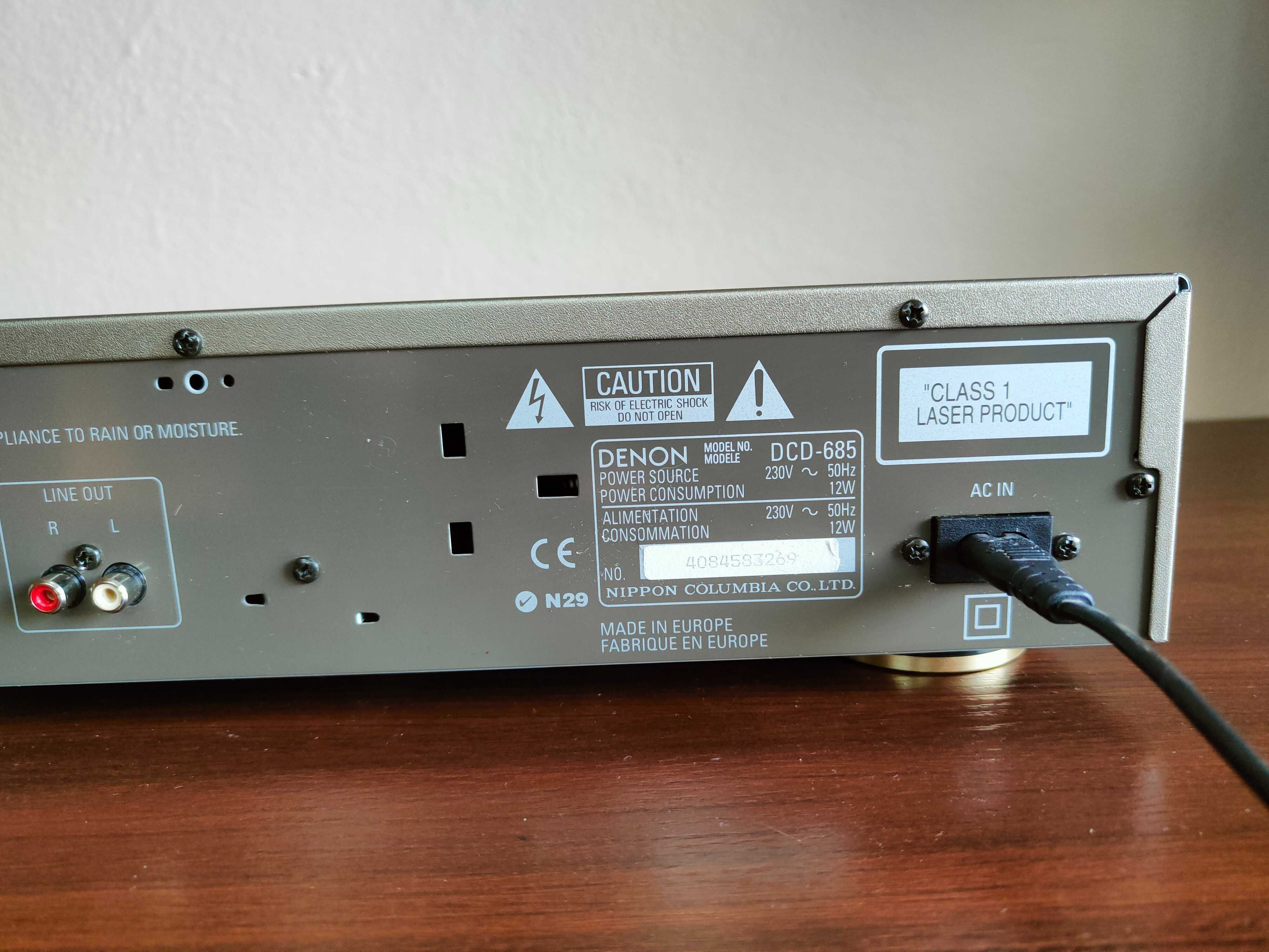DENON DCD-685 odtwarzacz CD szampański wyjście optyczne
