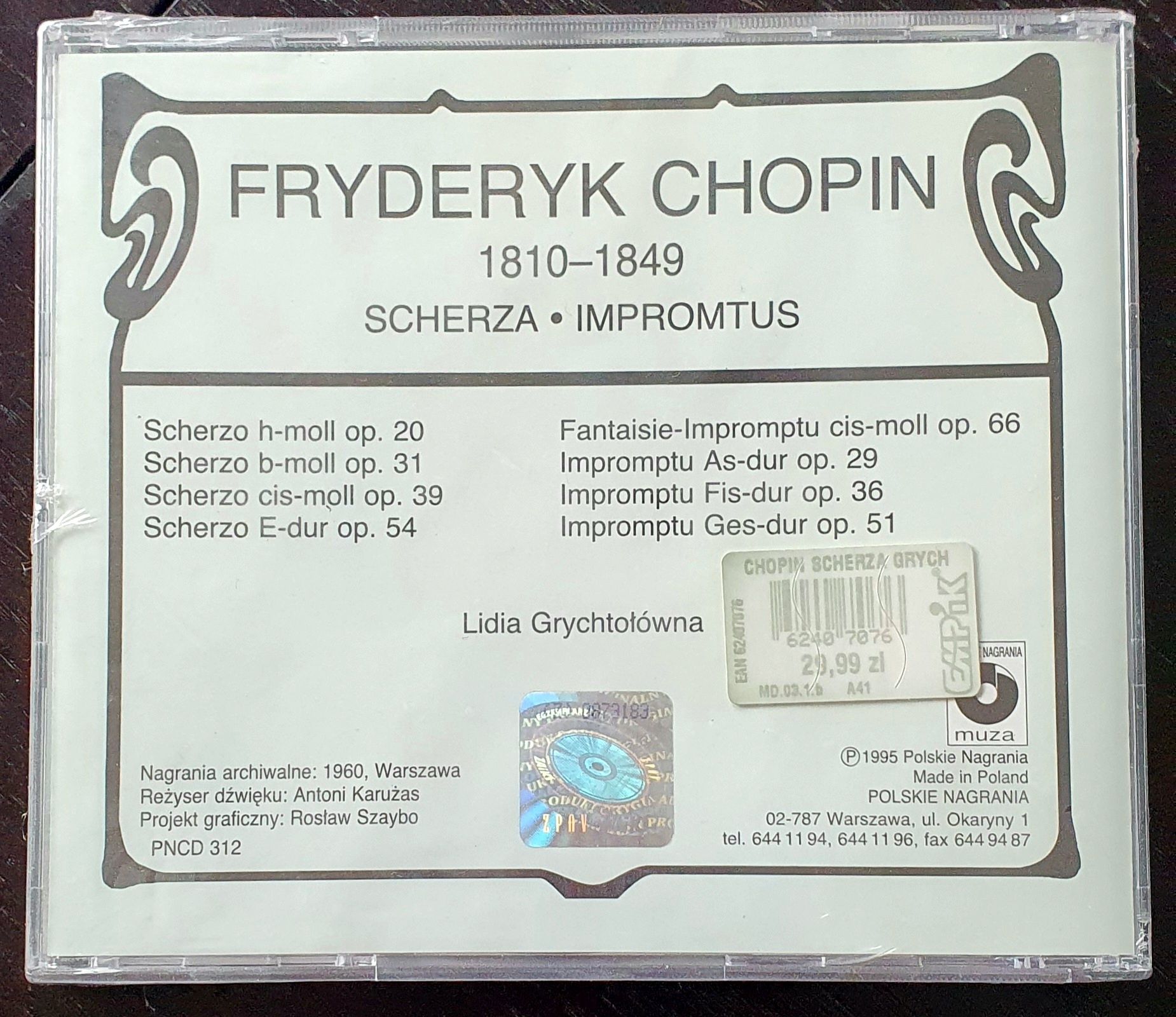 Fryderyk Chopin - Scherza Lidia Grychtołówna CD