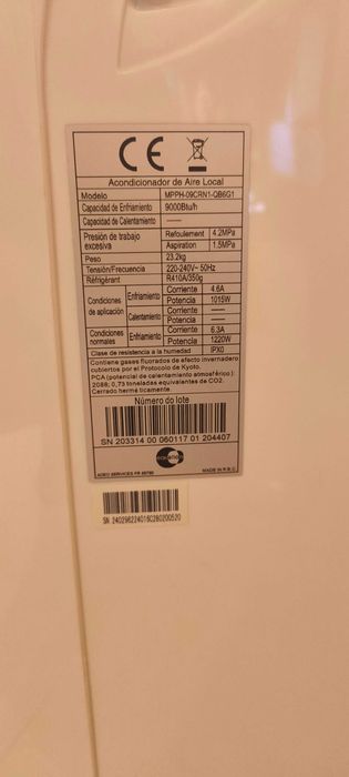 Ar Condicionado Portátil Equation