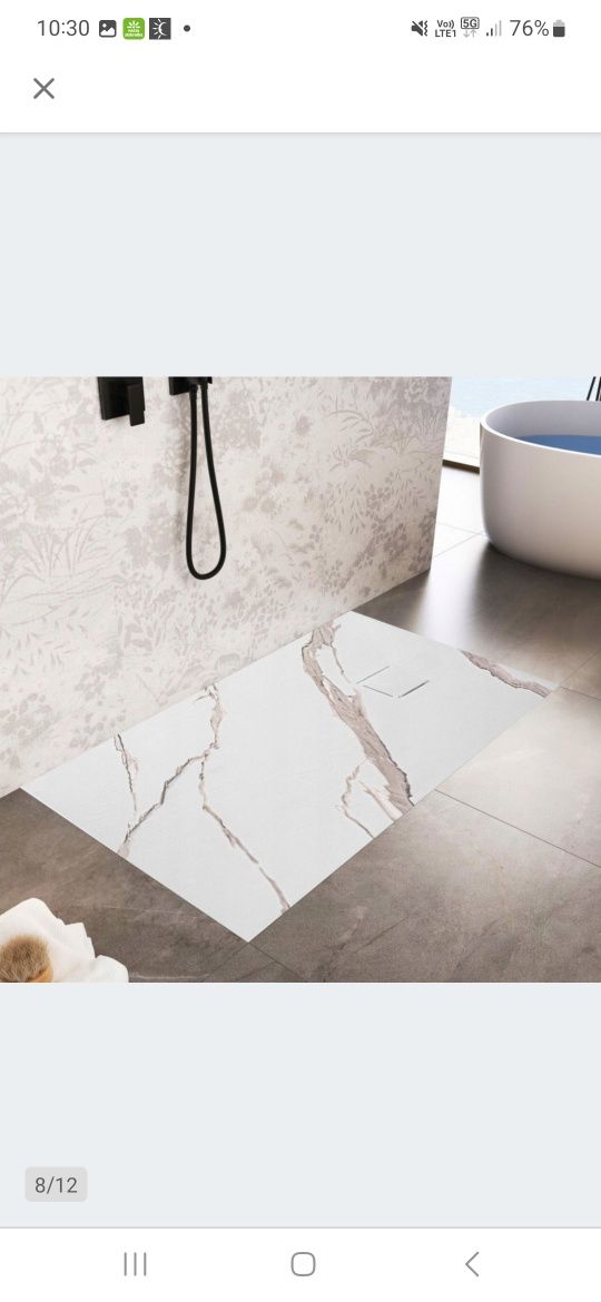 Brodzik Prysznicowy Magnum Carrara White Marmur 80 x 100 cm