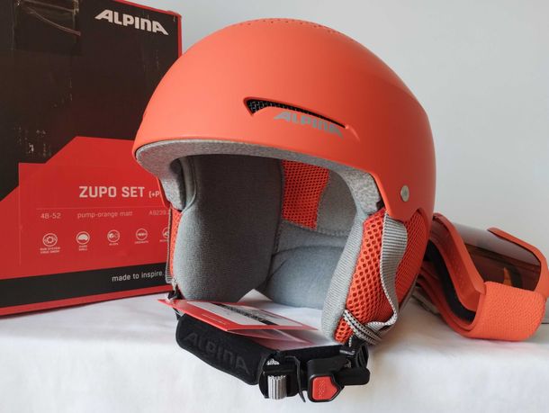 Kask narciarski dziecięcy Alpina Zupo Set Pump Orange Piney XS 48-52cm