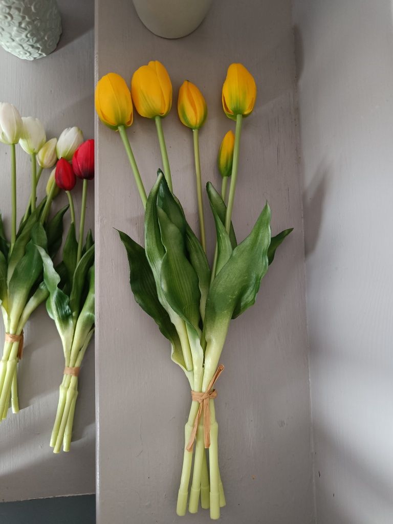 Tulipany silikonowe gałązki bazie wielkanocne