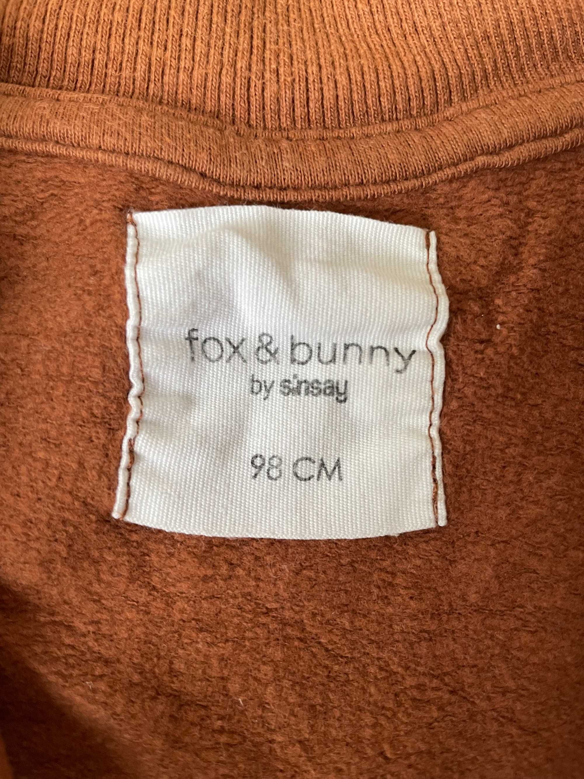 Bluza dziecięca rozpinana Fox&Bunny r.98, zapinana na zamek, print lis