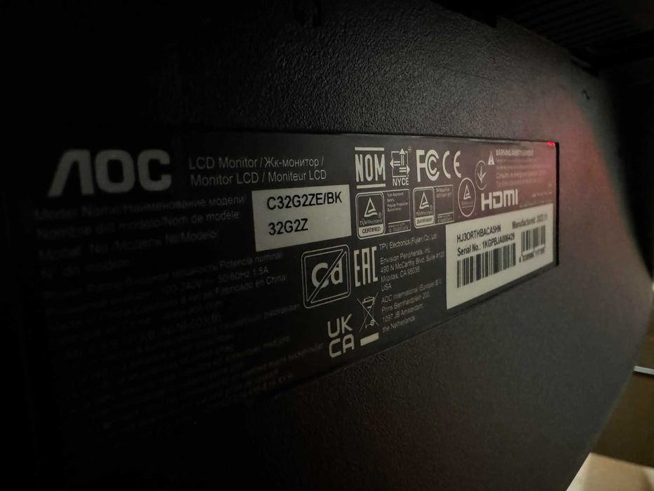 Monitor LED 32" - AOC C32G2ZE/BK