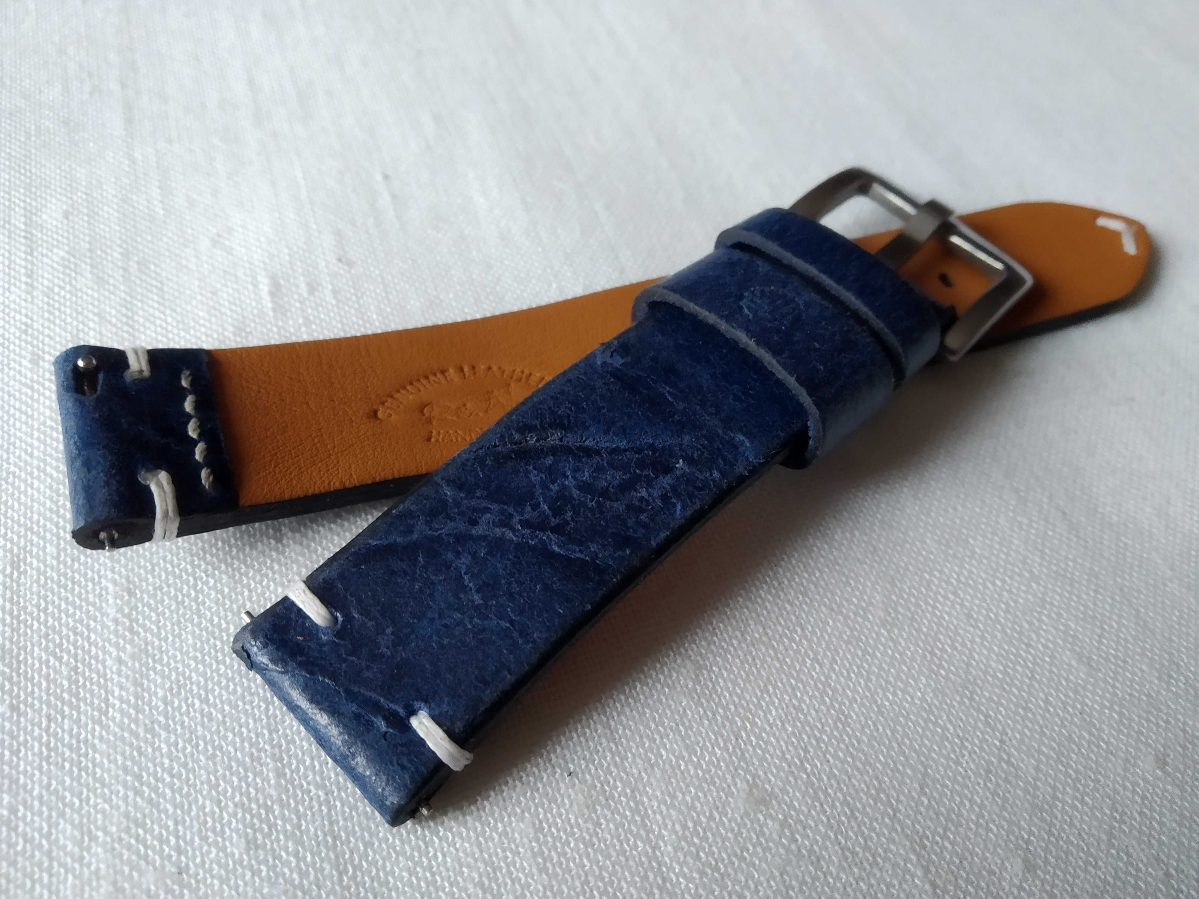 Pasek skórzany do zegarka 20/20 mm skóra Full Grain , szybki montaż