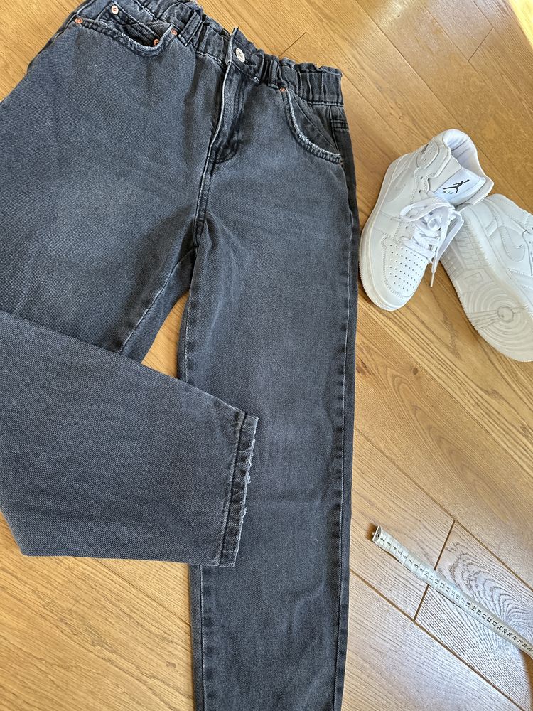 Spodnie jeansowe czarne ZARA, dziewczęce, rozm.152, 11-12 lat