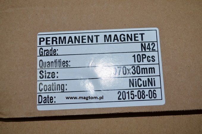 Magnes 70x30 N50 do uchwytu do poszukiwań materiał N50 ORYGINAŁ