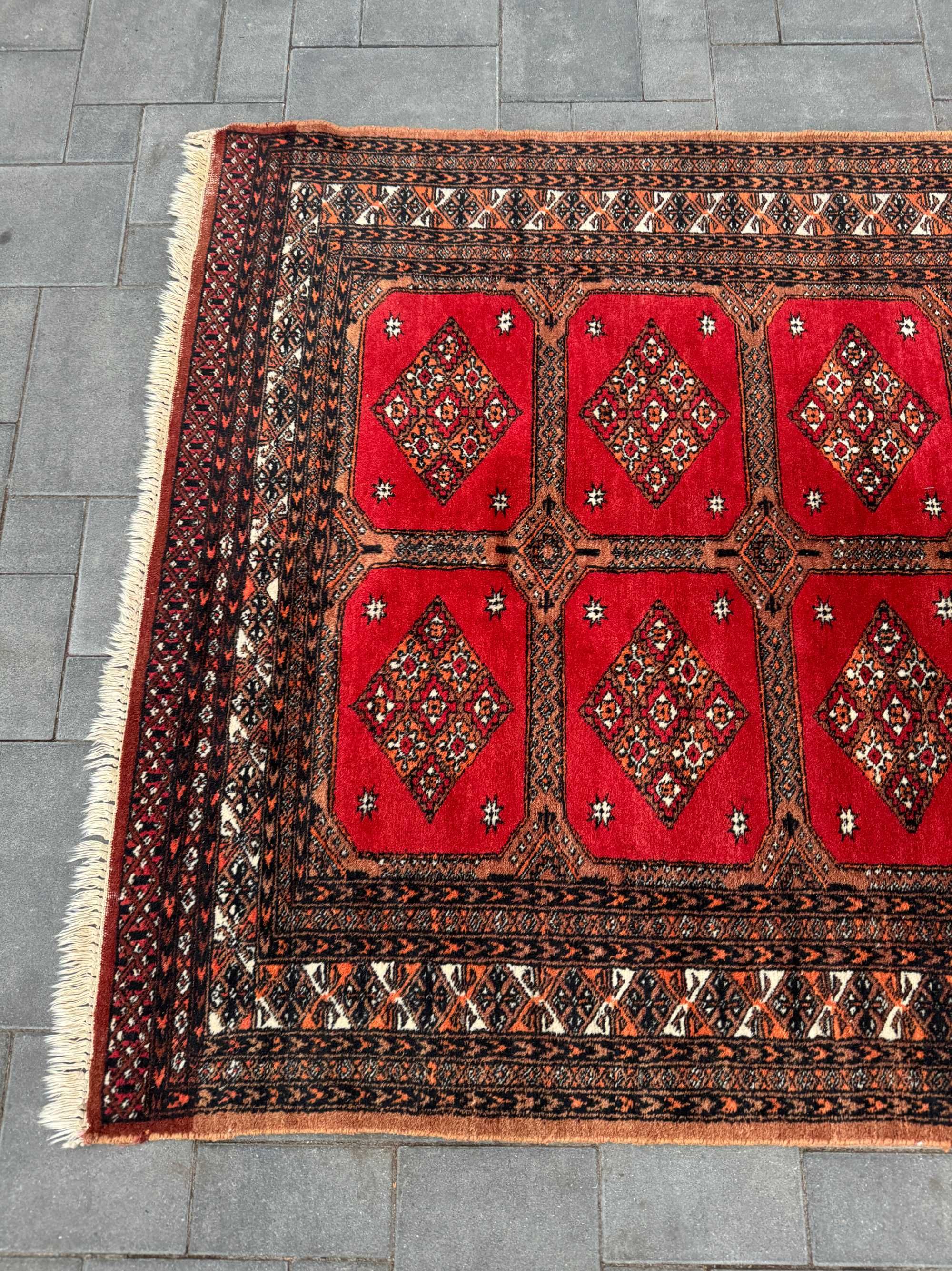 Pakistańska Buchara Ręcznie Tkana Wełniana Dywan 192x124