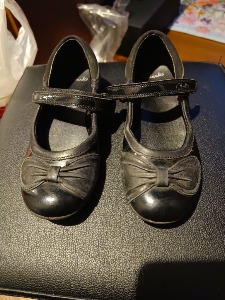 Skórzane baleriny baletki balerinki 28 Clarks czarne
