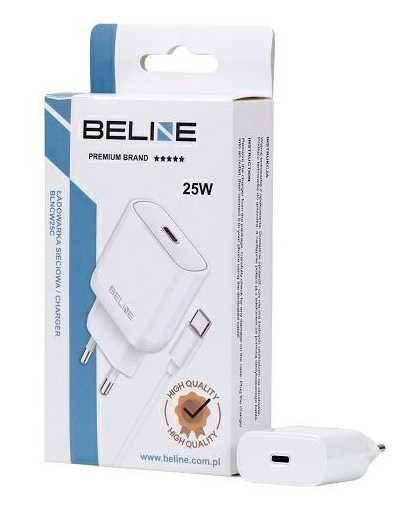 Beline Ładowarka sieciowa 1x USB-C 25W + kabel USB-C PD 3.0  GaN Biała