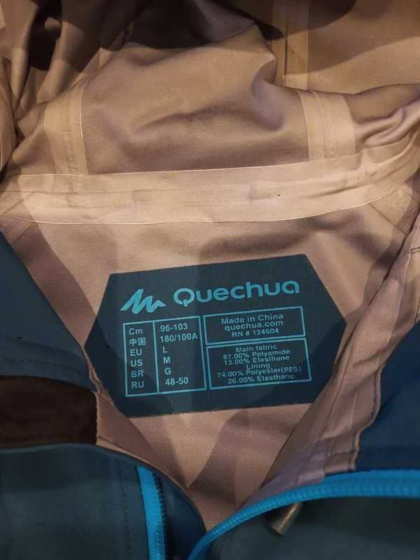 Kurtka turystyczna męska przeciwdeszczowa decathlon Quechua MH500 L