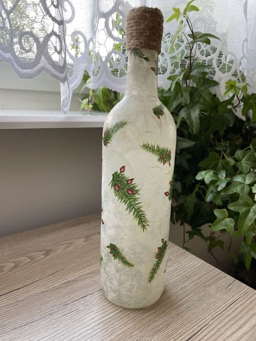 Świąteczna ozdobna butelka. Boże Narodzenie