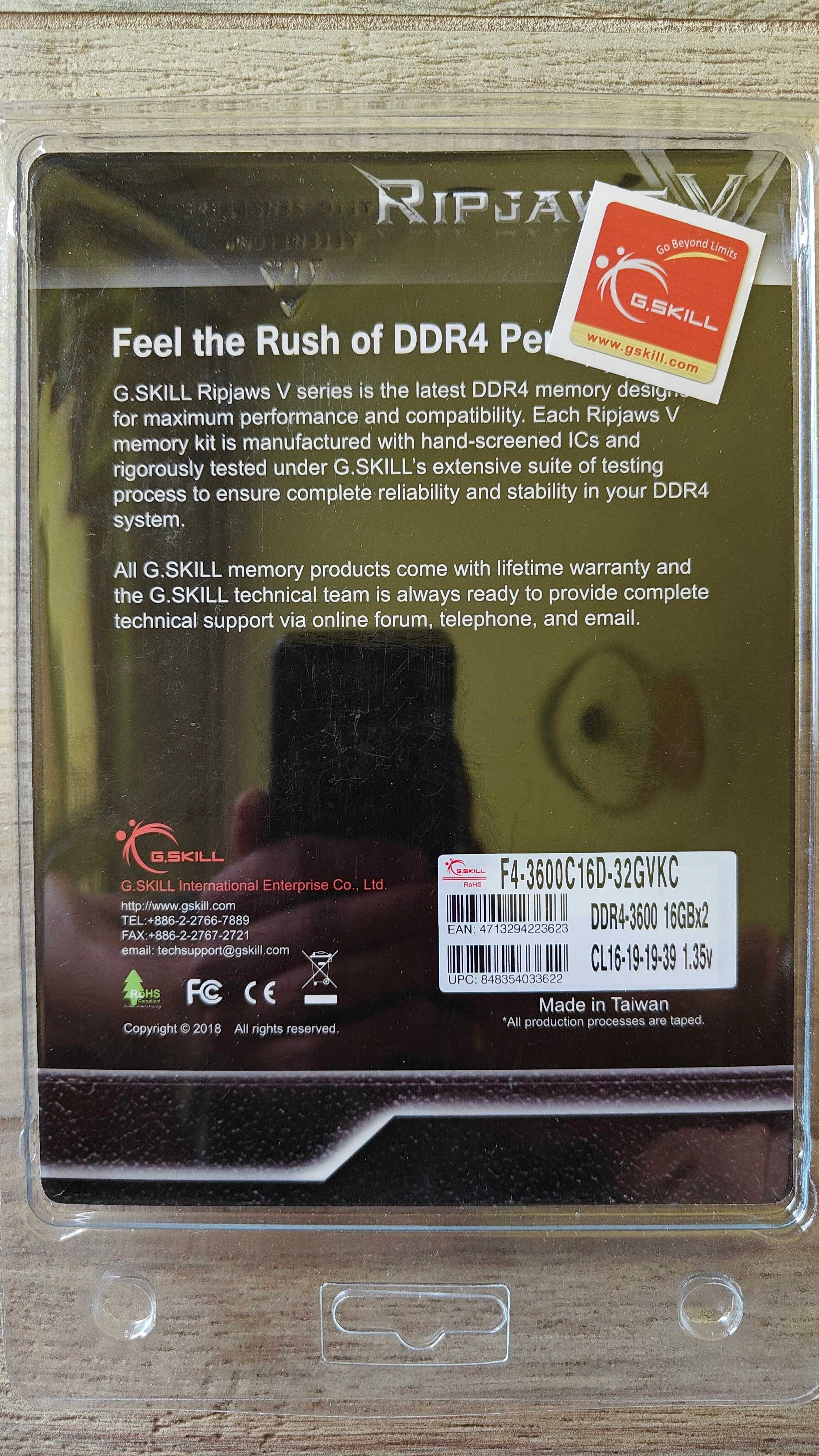 RAM G.SKILL 2x16GB DDR4-3600, 32 GB