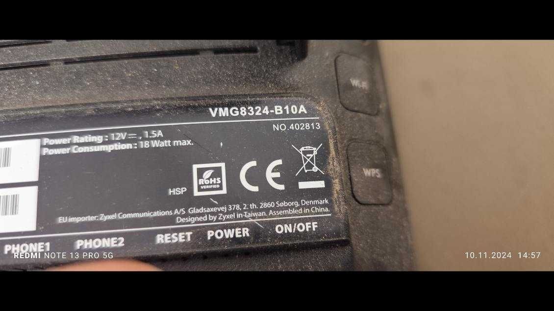 Router Zyxel VMG8324-B10A 802.11n Wi-Fi 4 zasilacz 12v-1,5A