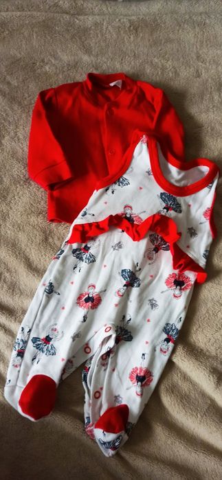 Zestaw dla dziewczynki bluzeczka plus pajacyk 62