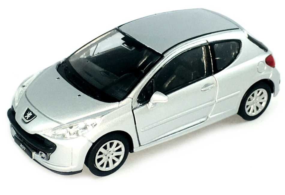 Peugeot 207 model metal WELLY 1:34 srebrny