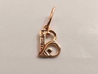złota zawieszka literka b pr.585 w:0,49g dł: 8mm