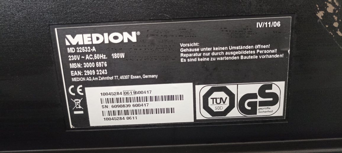 Продаю телевізор MEDION Full HD

MD 32532-A