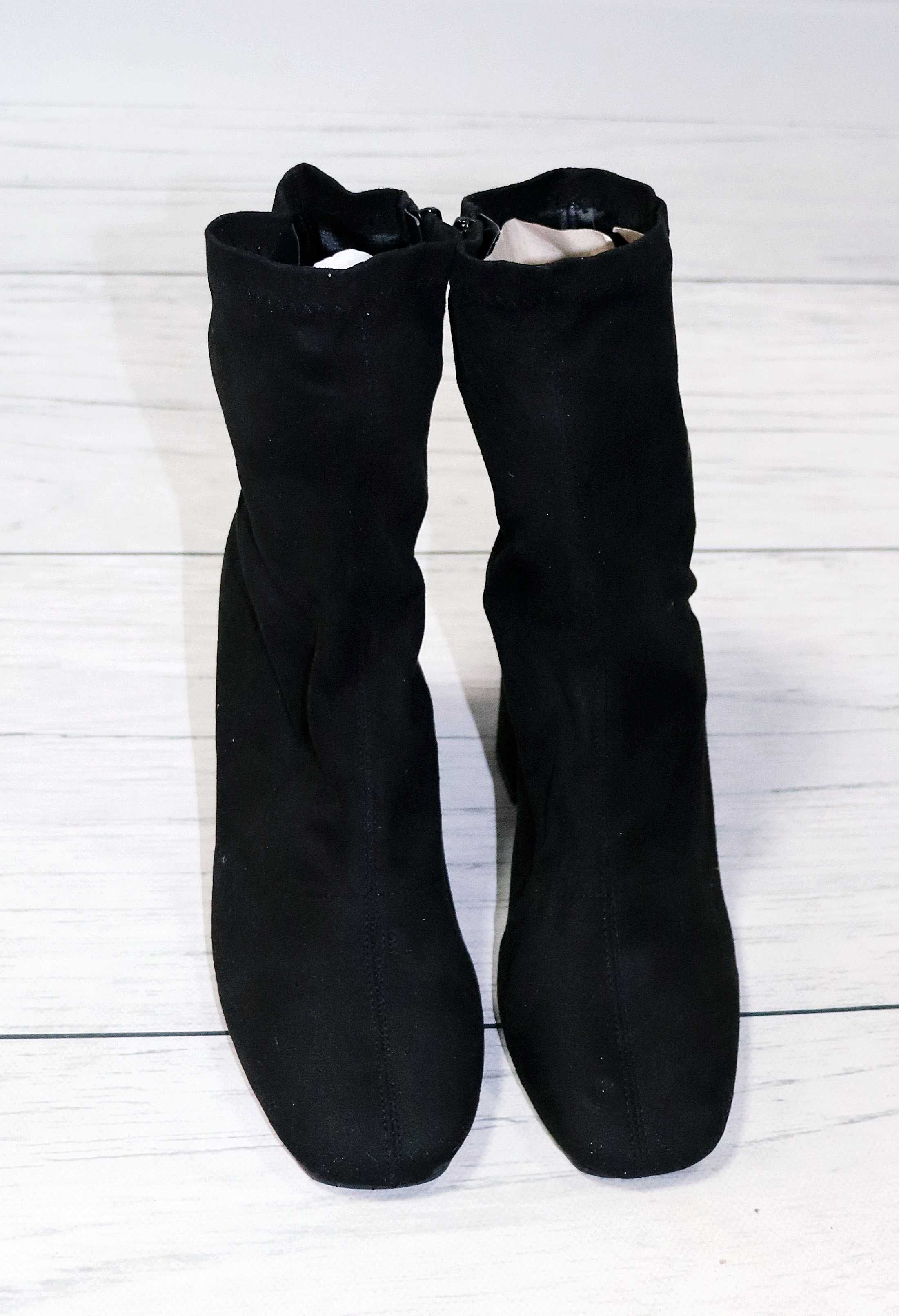 Nowe czarne botki skarpeta Boohoo r. 41