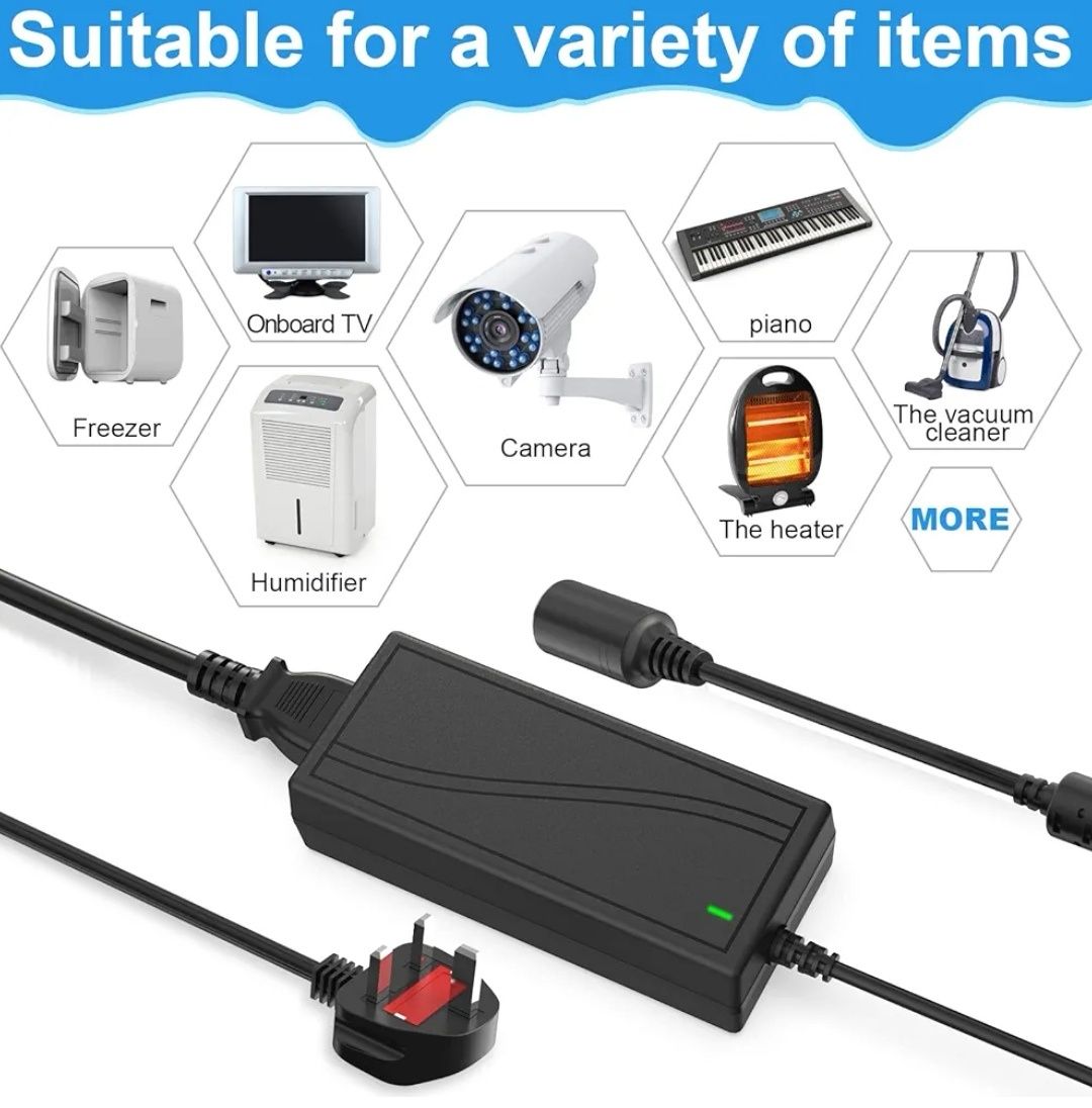 Shentian AC do DC Konwerter 110V-240V do 12V Adapter gniazda zapalnicz