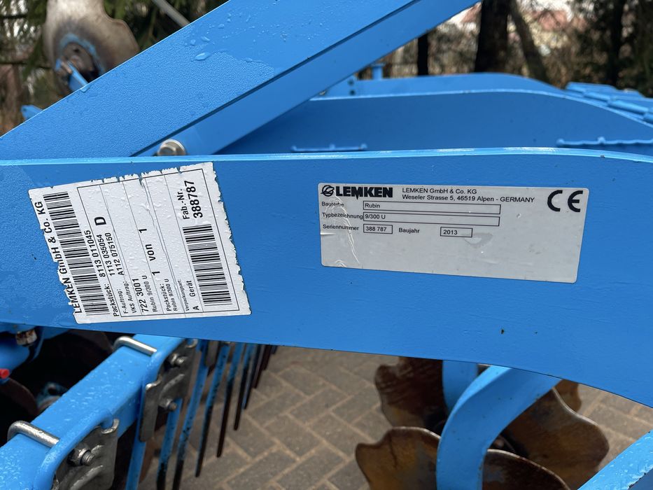 LEMKEN Rubin 9/300 - Brona talerzowa, talerzówka *stan idealny