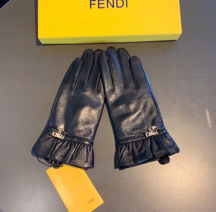 FENDI jesień-zima falowe rękawice z owczej skóry pierwszego poziomu