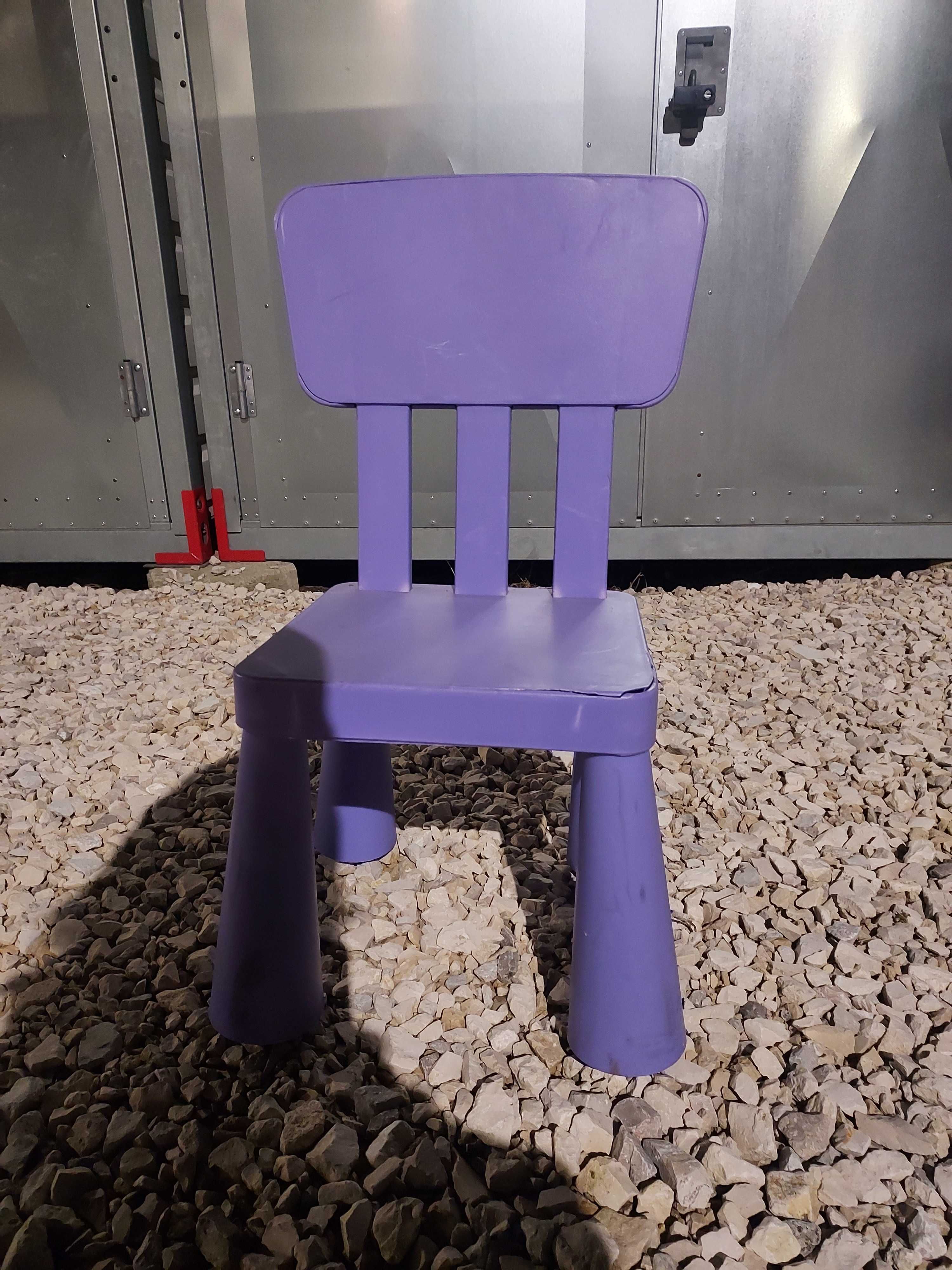 Krzesełko IKEA Mammut fioletowe