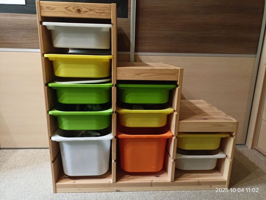 TROFAST ikea regał z pojemnikami, jasna sosna