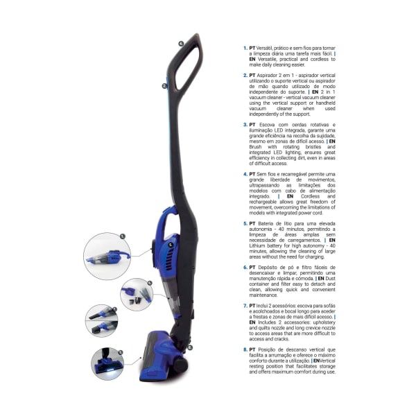 Aspirador vertical 2 em 1