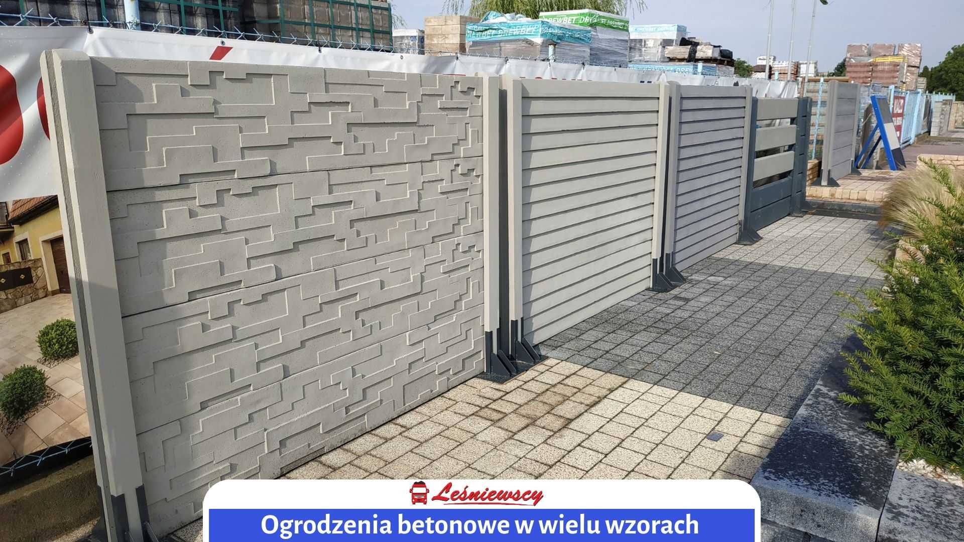 Ogrodzenie betonowe płyty betonowe DWUSTRONNE 200x50cm HIT