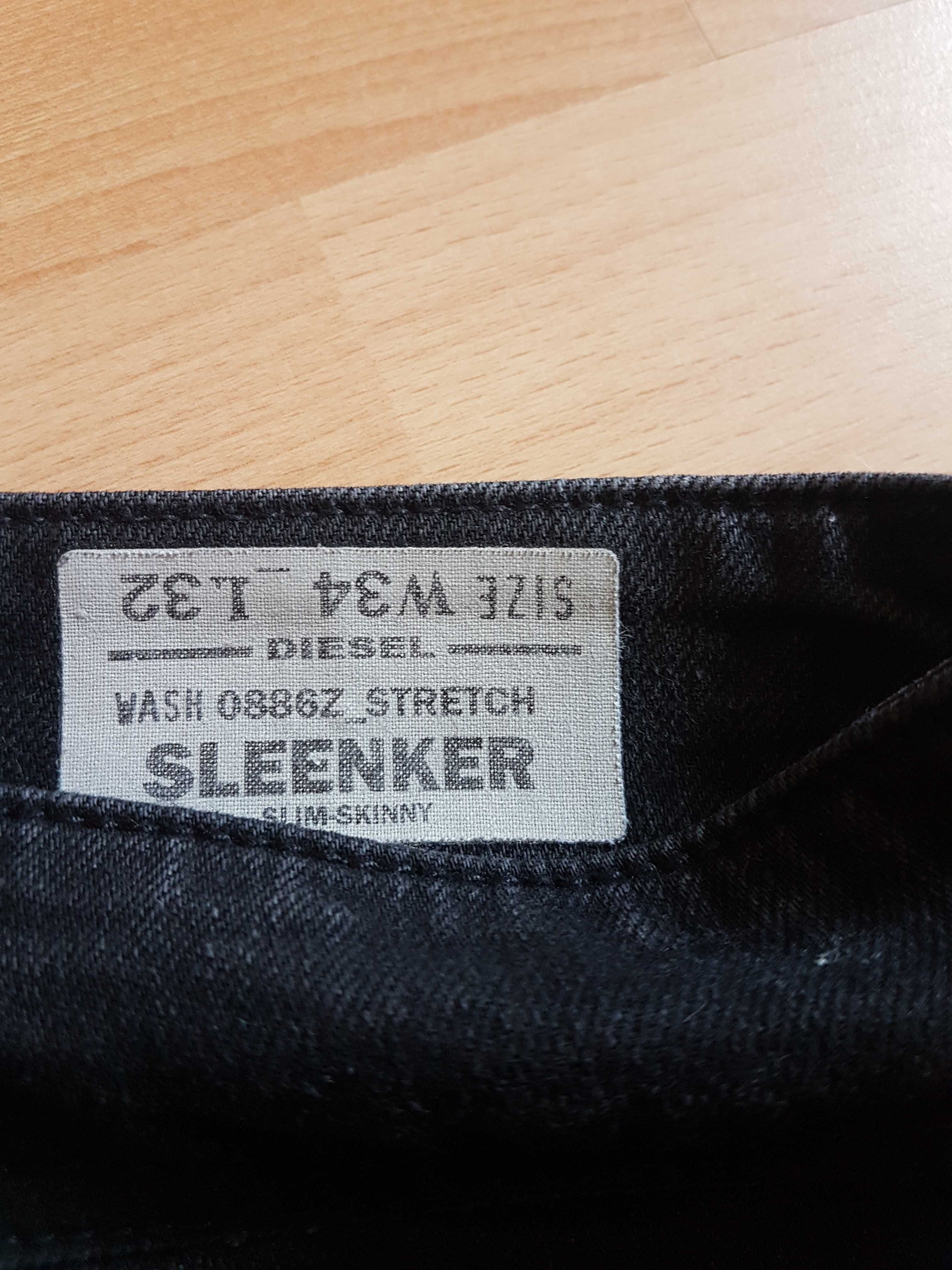 Jeansy Diesel Sleenker W34 L32 spodnie dżins skinny slim rurki 34/32