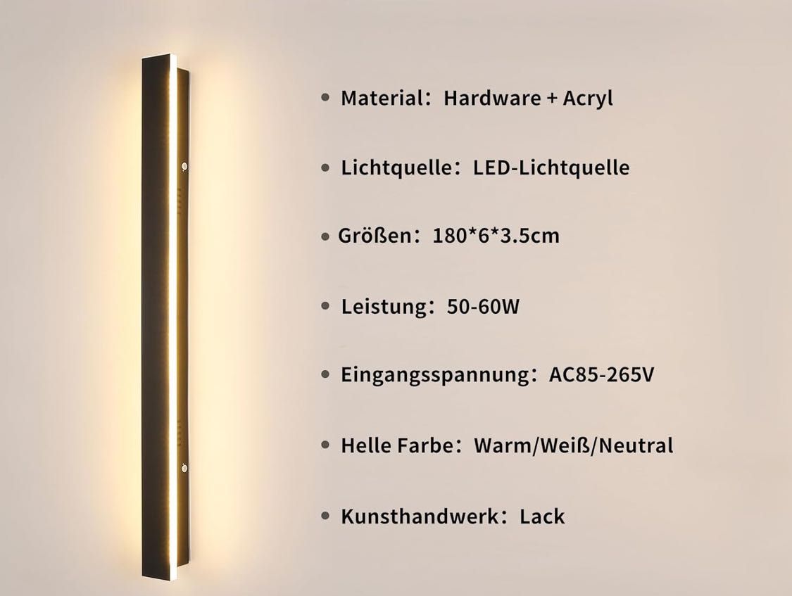 Lampa LED oświetlenie elewacyjne 180cm