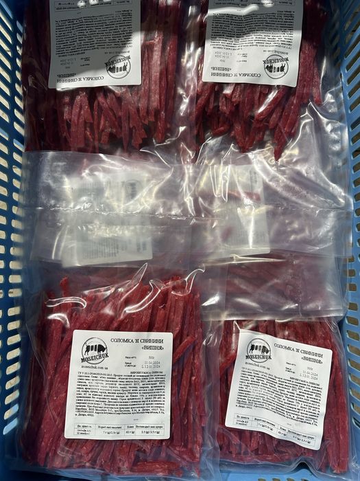 Соломка свина вишня, соломка сир, джерки, мʼясні снеки від виробника!