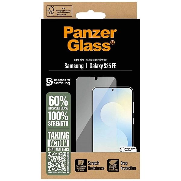Szkło hartowane PanzerGlass Ultra-Wide Fit na Samsung Galaxy S25 FE -